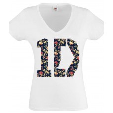 ONE DIRECTION LOGO 2 Бяла Дамска тениска